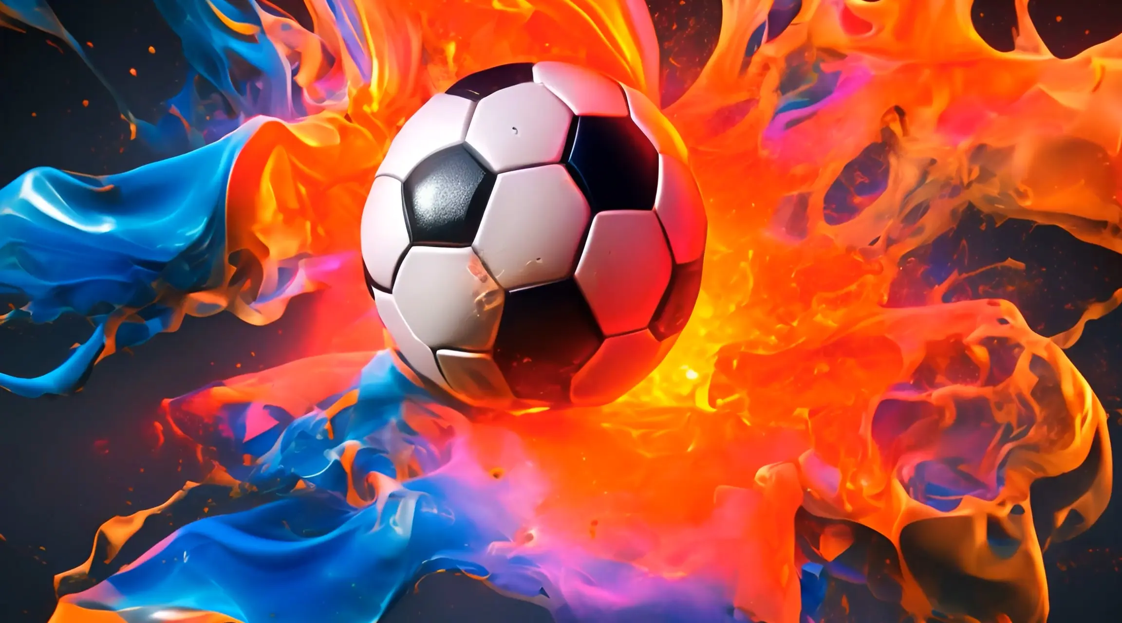 Flame-Striker Fiery Soccer Ball Stock Video
